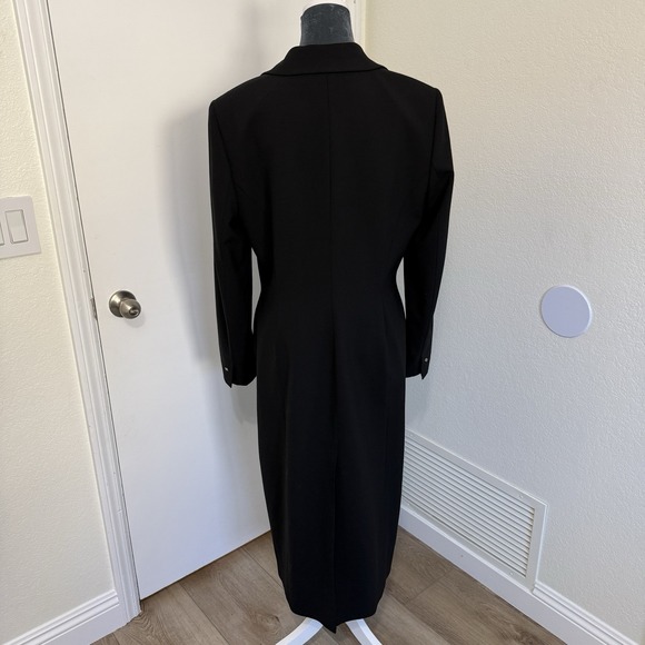 Classiques Entier Women's 10 Black long coat wool blazer style structured - Picture 2 of 14